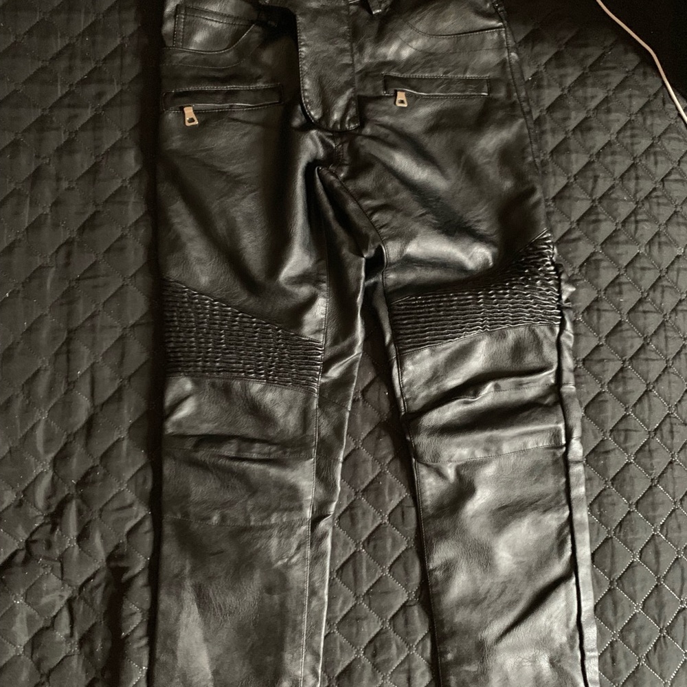 Balmain Leather Skinny Jeans